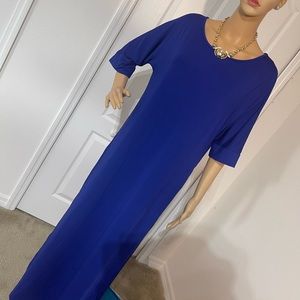 New Casual Loose, Long Maxi 3/4 Sleeves Side Split, Tunic Shirt Dress, Medium